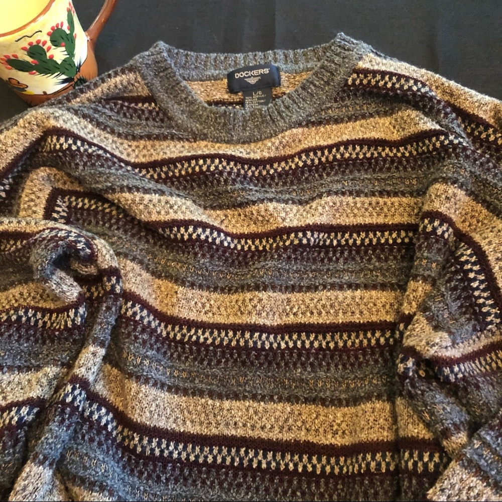 Dockers Earth Tone Heavy Knit Sweater - Large